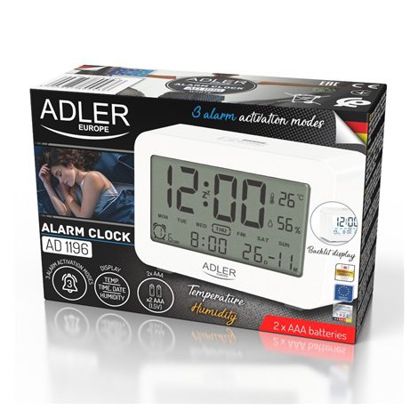 Adler | AD 1196w | Alarm Clock | W | White | Alarm function - 2
